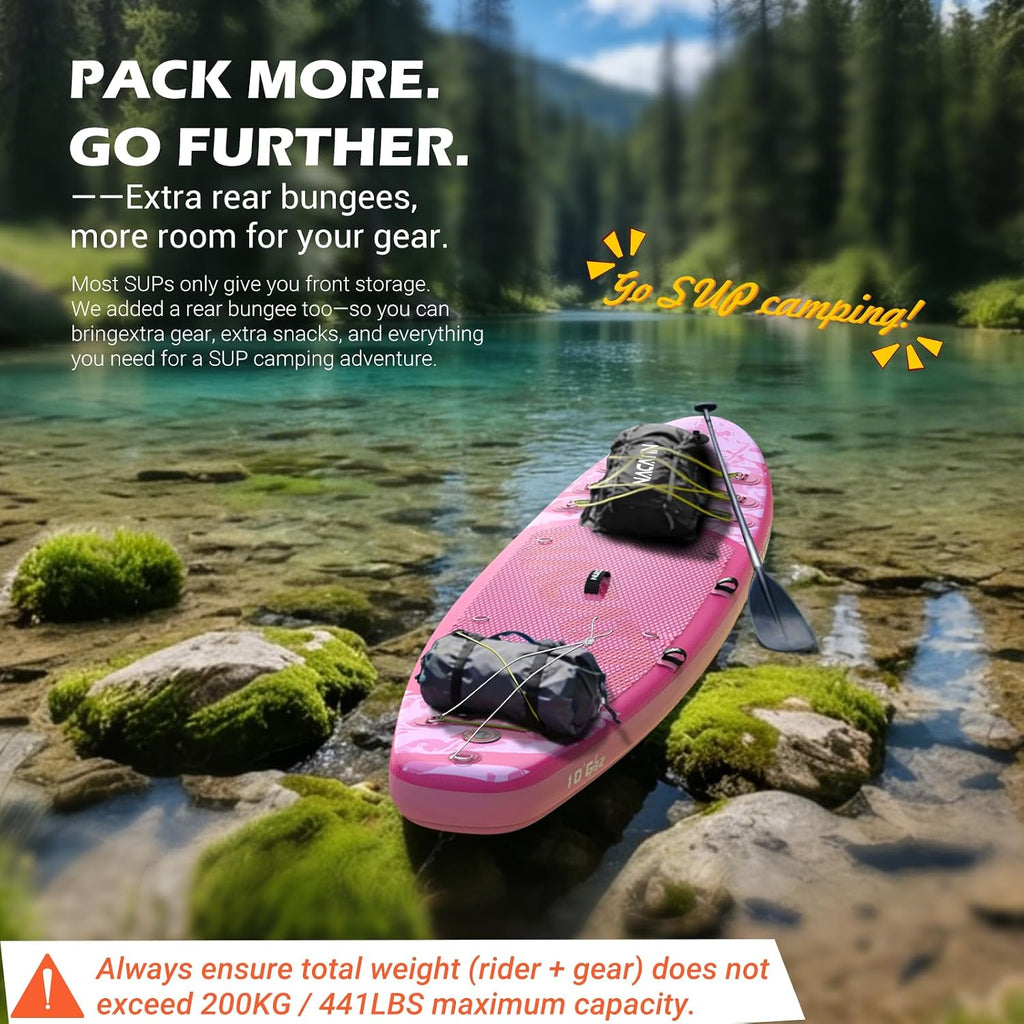 NACATIN Inflatable Stand Up Paddle Board,10'6'Upgrade Version Blow Up Paddle Boards for Adults with Premium SUP Accessories& Backpack,Adjustable Paddle,Camera Mount,Hand Pump, for Lake, River, Yoga