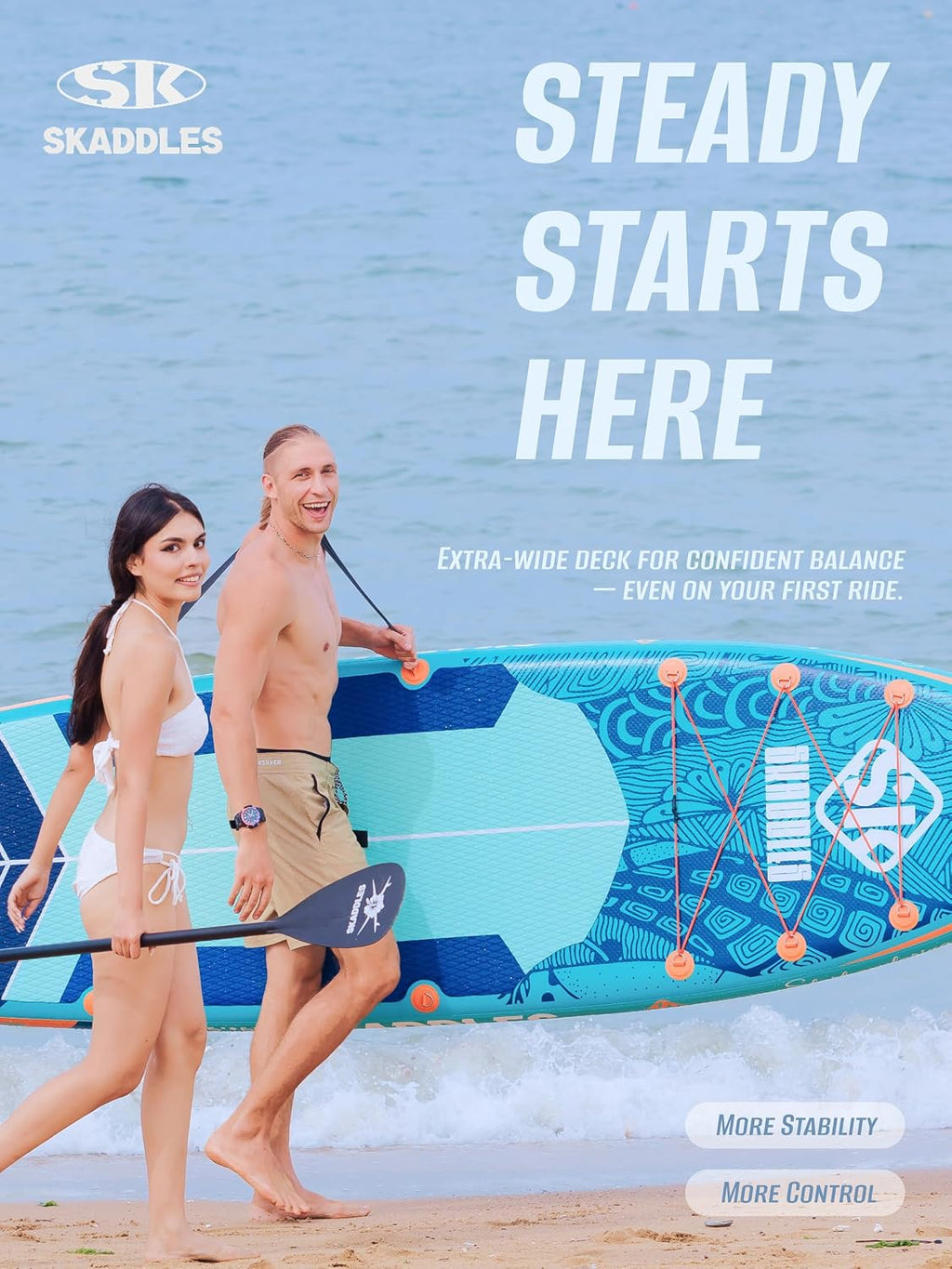 11'6 × 35' Inflatable SUP–Super Wide, Stand Up Paddle Board for Adults, Youth, Family & Pets, High Weight Capacity, Non-Slip EVA Deck, Premium Accessories