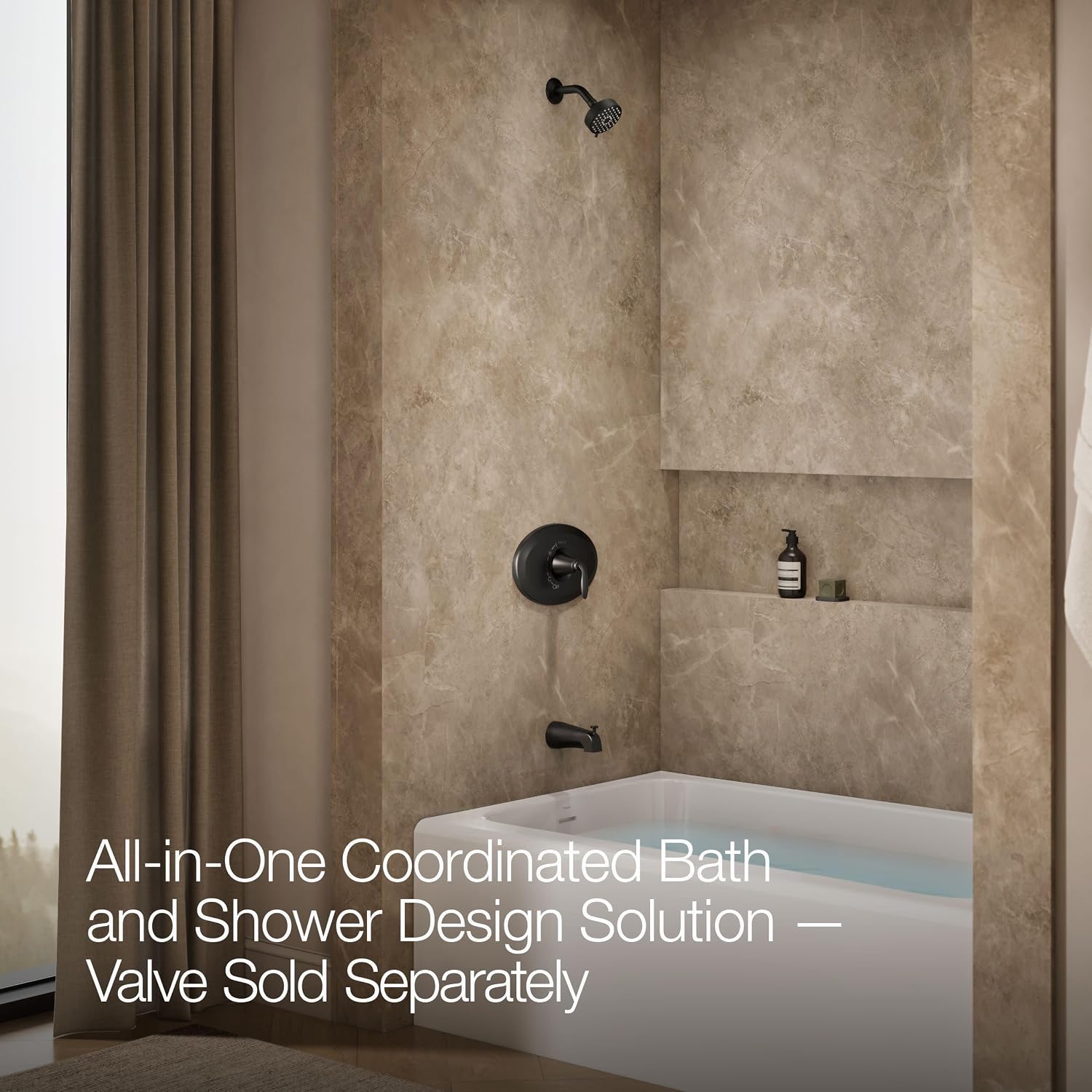 Kohler K-TS21948-4G-BL Remodel Rite-Temp Bath and Shower Trim Kit, 1.75 GPM, Matte Black