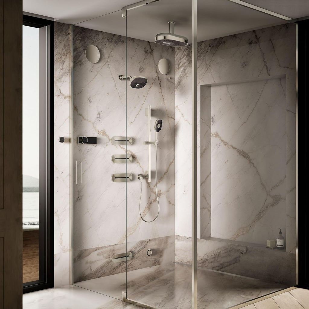 KOHLER Anthem + Digital Control Steamhead in Vibrant Polished Nickel, Large Dial for Easy Temperature + Flow Rate Adjustment, Features System Warm-Up + Pause Option, Includes Optional Flow Restrictor