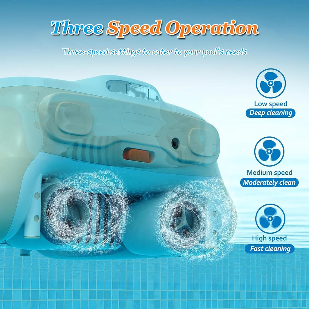 Pool Skimmer Robot, Pool Skimmer Robotic with 7800mAh Cleaning Power Supply, Twin Motors Automatic Pool Skimmer, Pool Vacuum with 3 Work Mode