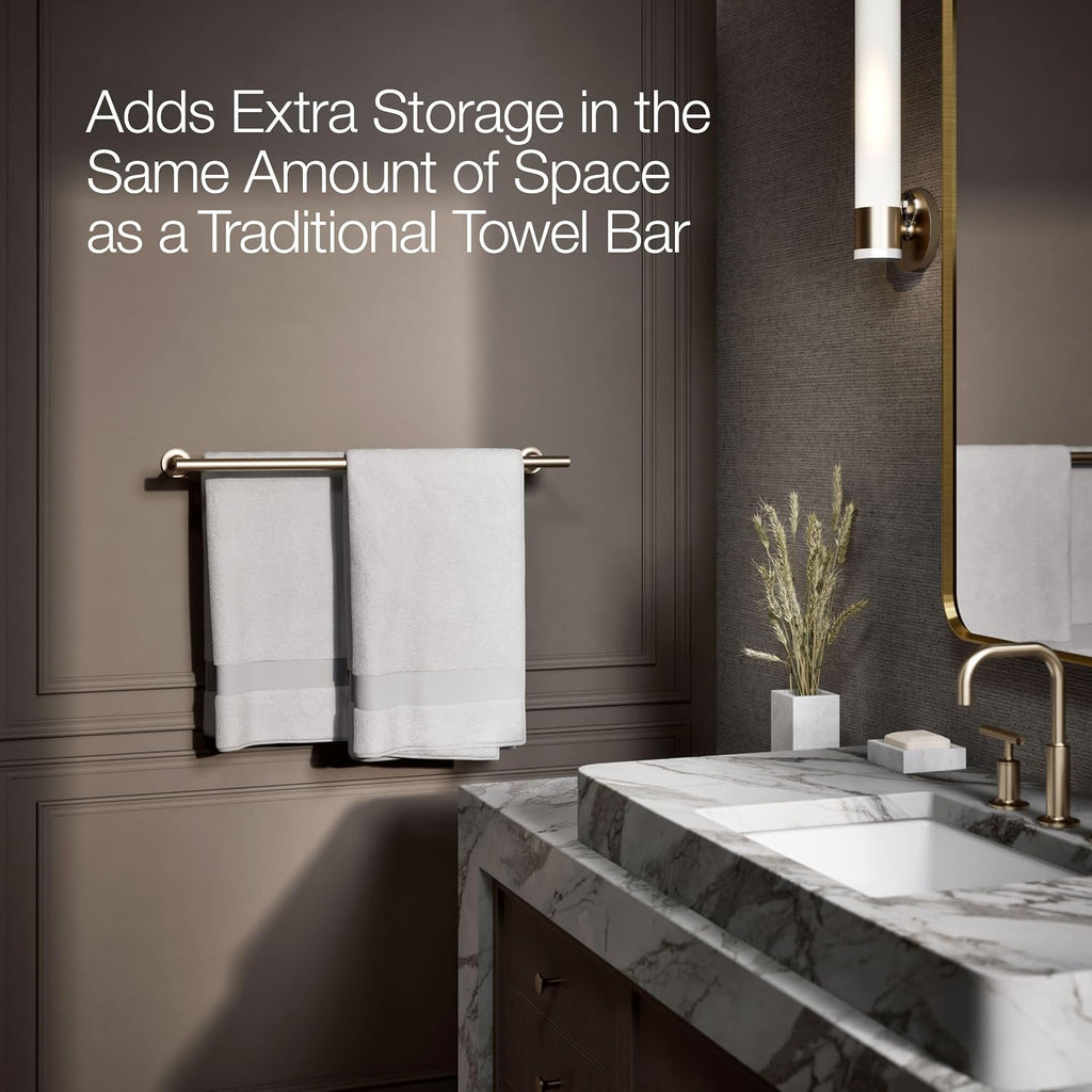 Kohler 14375-BV Purist® 24' Double Towel bar, Vibrant Brushed Bronze