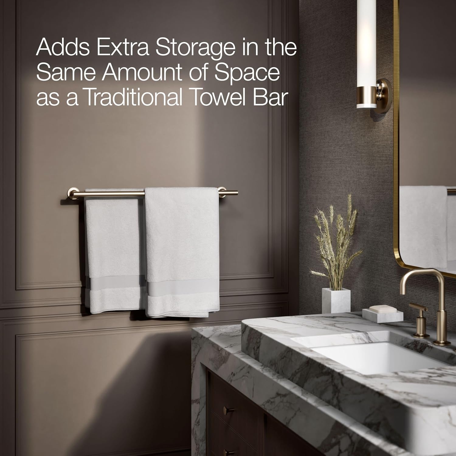 Kohler 14375-BV Purist® 24' Double Towel bar, Vibrant Brushed Bronze