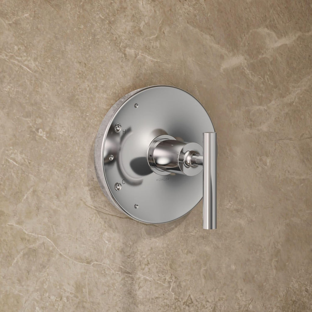 KOHLER Ts14422-4-Cp Purist 2.5 Gpm Showerhead With Rite-Temp Shower Trim With Lever Handle, Polished Chrome