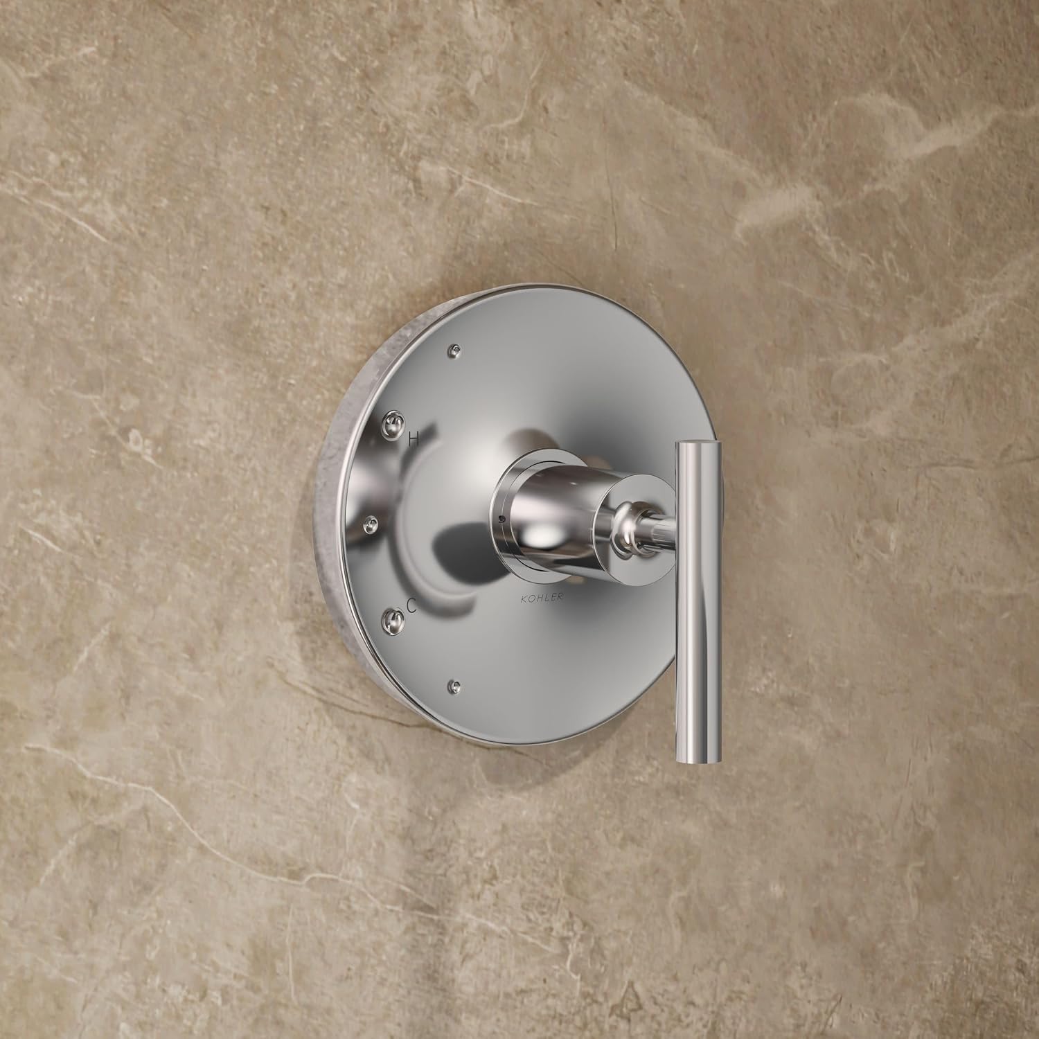 KOHLER Ts14422-4-Cp Purist 2.5 Gpm Showerhead With Rite-Temp Shower Trim With Lever Handle, Polished Chrome