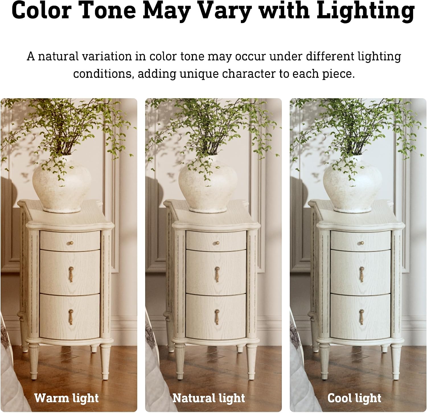 STO'SENSE Nightstand w/Charging Station & 3 Drawers, Pre-Assembled, Vintage Side Table w/Antique-Finished Pulls, Rustic Wood Finish, Narrow End Table w/Turned Legs for Bedroom (1, Antique Grey)