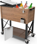 Permasteel 80 Quart Party Cooler, Rolling Ice Chest with Wheels and Handles for Indoor Outdoor Patio