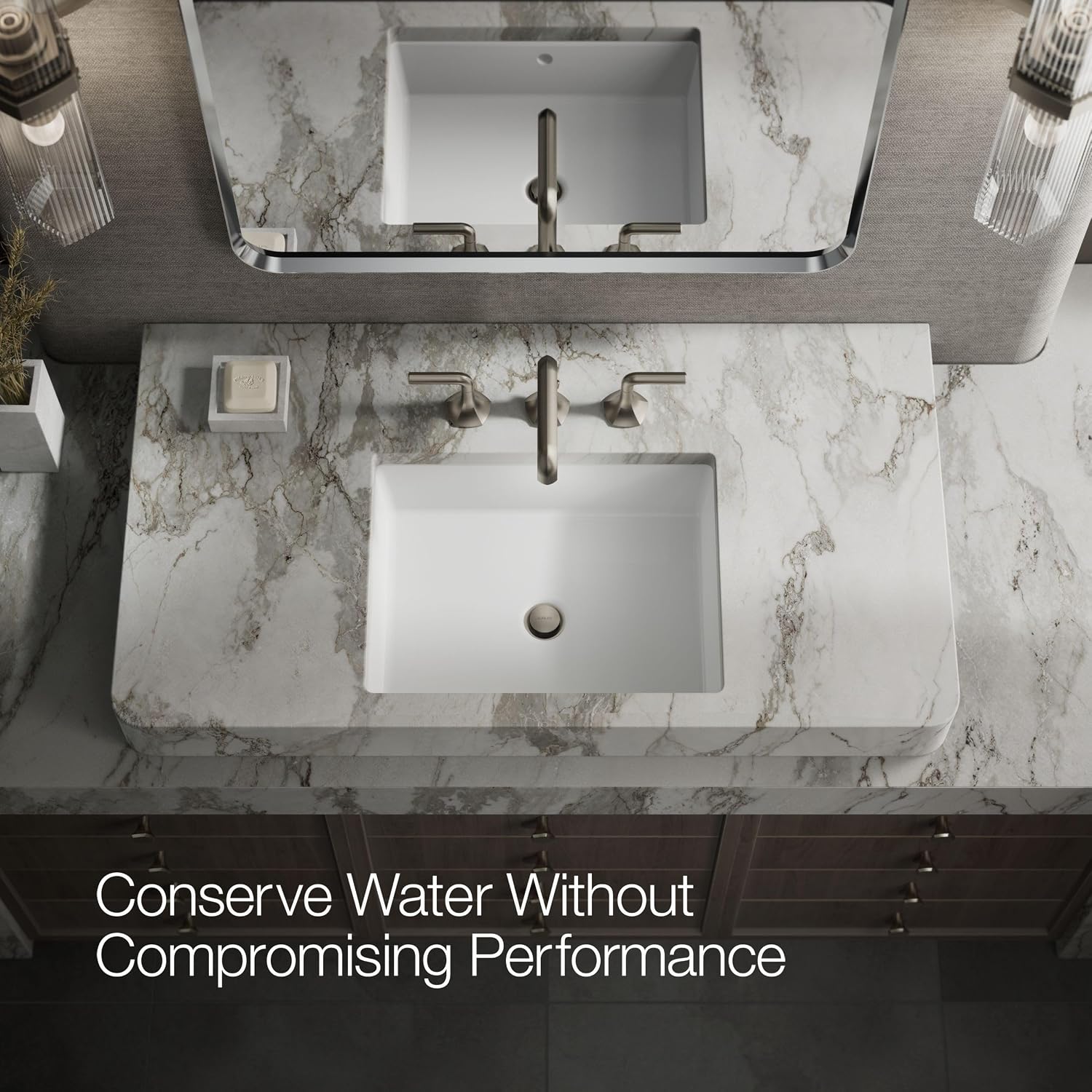Kohler 27009-BN Occasion® Bathroom Sink Faucet spout with Straight Design, 1.2 gpm, Vibrant Brushed Nickel