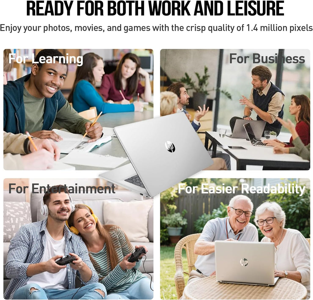 HP Laptops 17 Inch, 17.3' Laptop Computer, HD+ Large Screen, Intel Core i3 (8-Cores), 16GB RAM 1TB SSD, Windows 11 Pro, Number Pad, Wi-Fi 6, USB-C