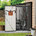 4x6 Lean to Yard Storage Shed, Outdoor Lean to Storage Sheds, Metal Wall Side Bike Shed with Lockable Door for Tool Garden Sheds for Patio Lawn Yard, Black