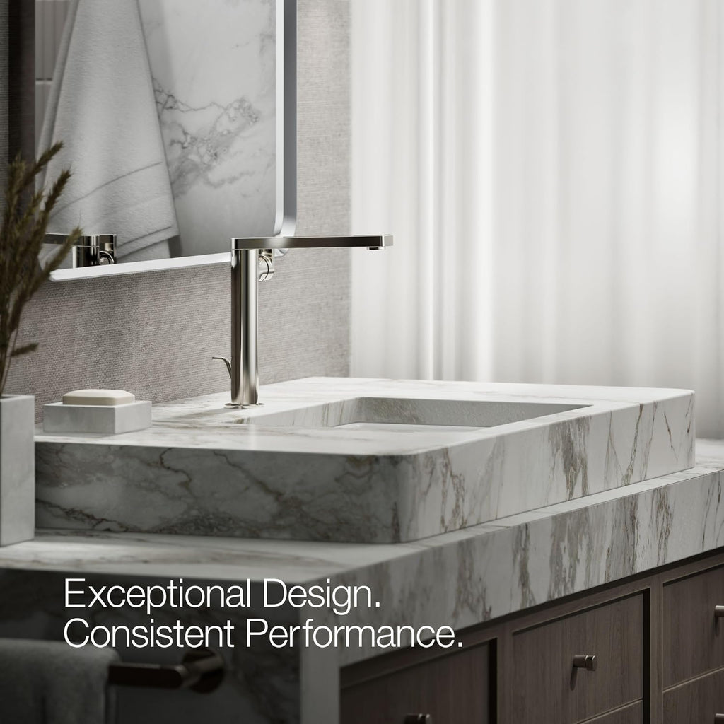 Kohler 73168-4-SN Composed® Tall Single-Handle Bathroom Sink Faucet with Lever Handle, 1.2 gpm, Vibrant Polished Nickel