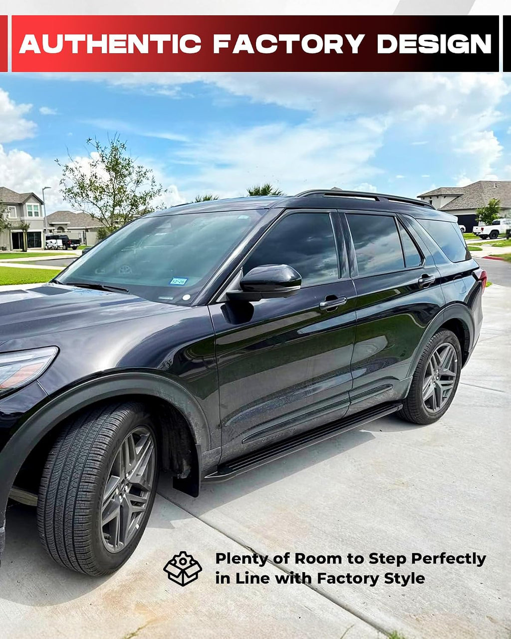 HEKA Running Boards Fit for 2020-2026 Ford Explorer Active Base ST XLT Limited Platinum ST-Line Timberline Hybrid Side Steps Bars Nerf Bars w/Mud Flaps