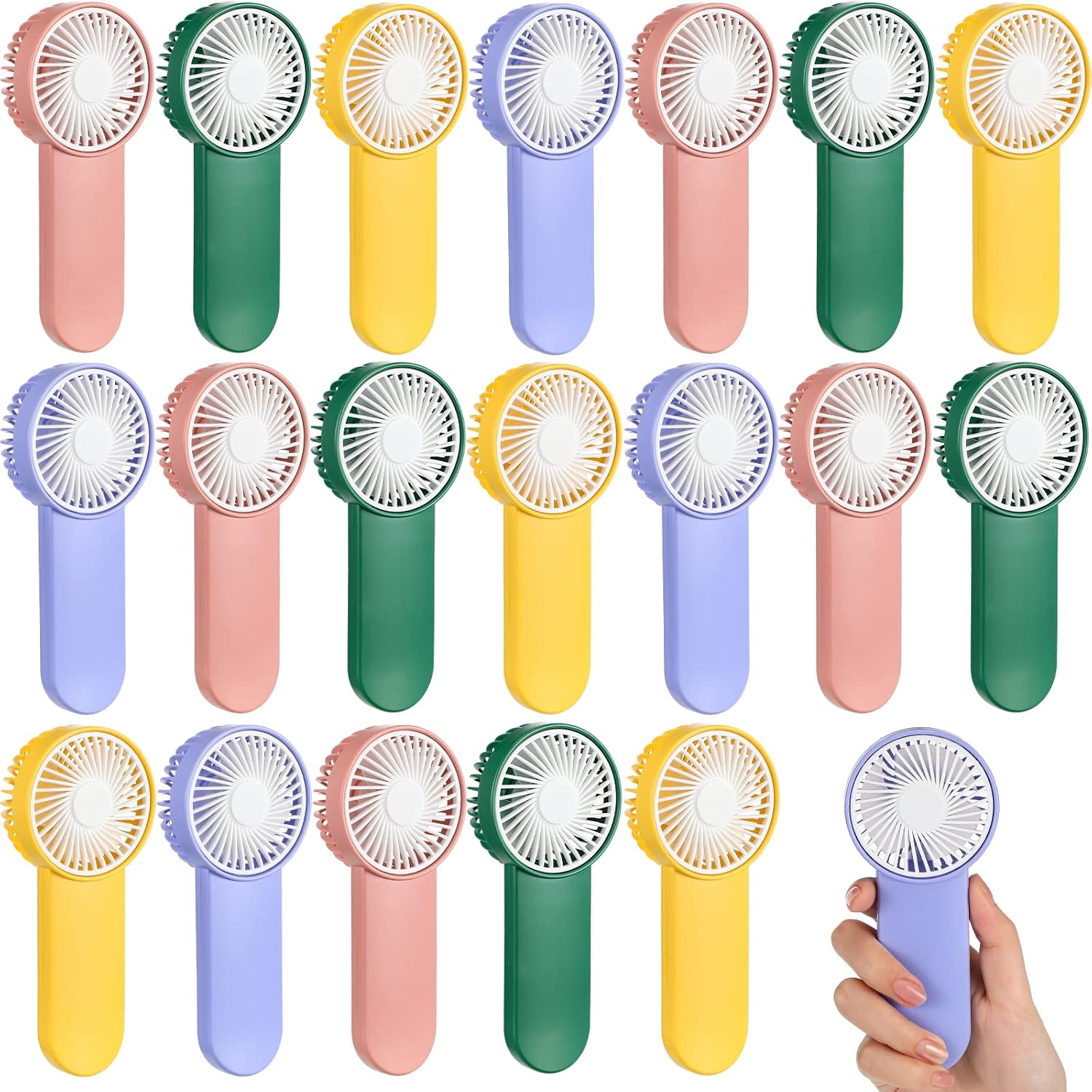 Sumind 160 Pcs Small Personal Portable Fan Mini Handheld Bulk 1 Speed Electric Cute Battery Powered for Neck Lash Makeup Women Men Travel Camping Indoor Outdoor Summer (4 Colors)