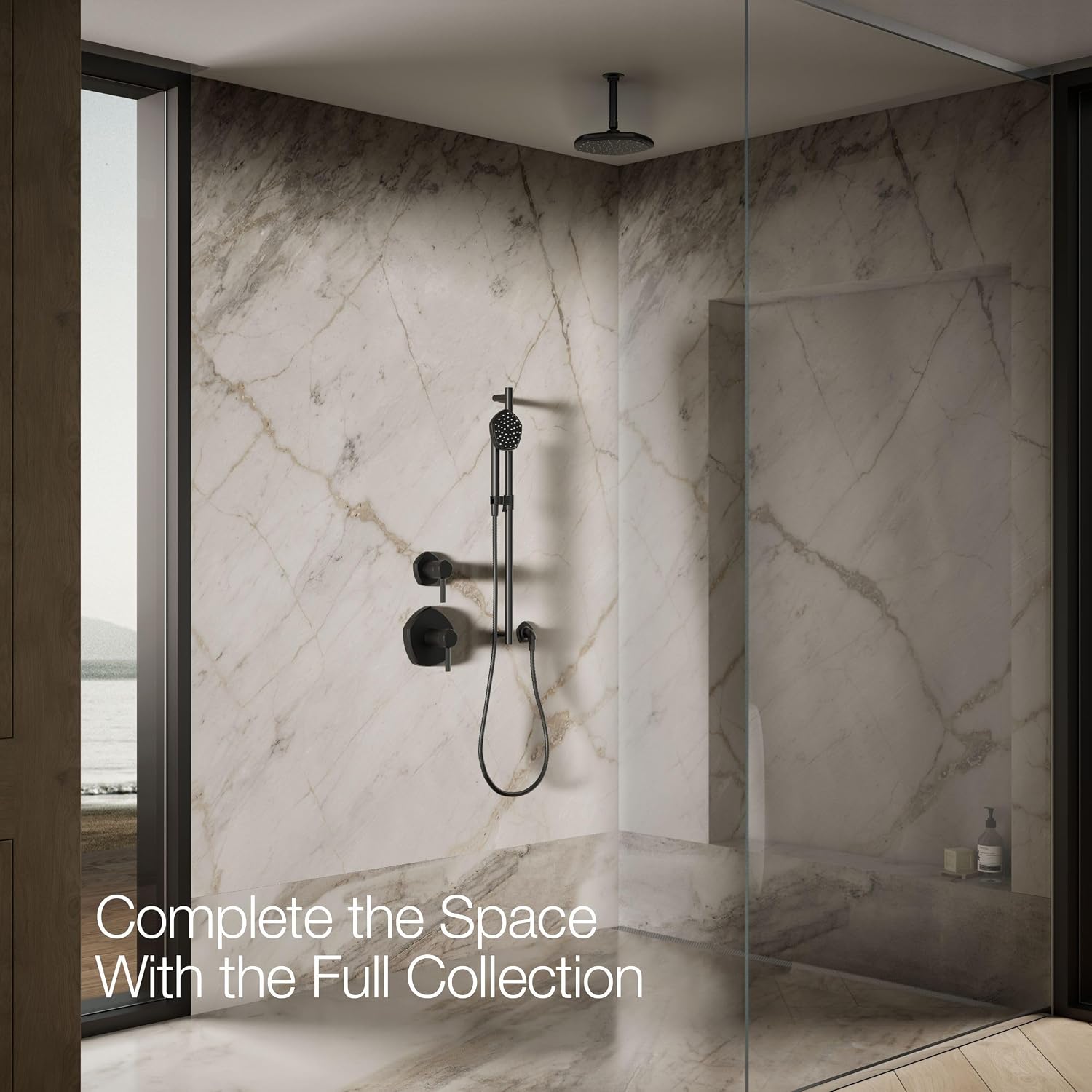 Kohler 27051-BL Occasion® 8' single-function rainhead, 2.5 gpm, Matte Black