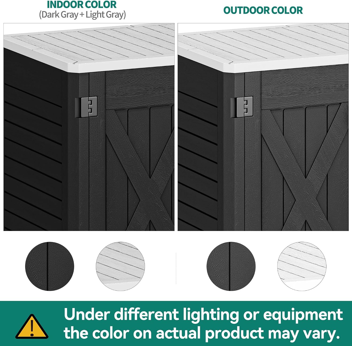 YITAHOME Outdoor Horizontal Storage Shed with X-Shaped Lockable Door, 35 Cu Ft All-Weather Resin Tool Shed w/o Shelf, Ideal for Bike, Trash Cans, Garden Tools, Lawn Mowers, Dark Gray