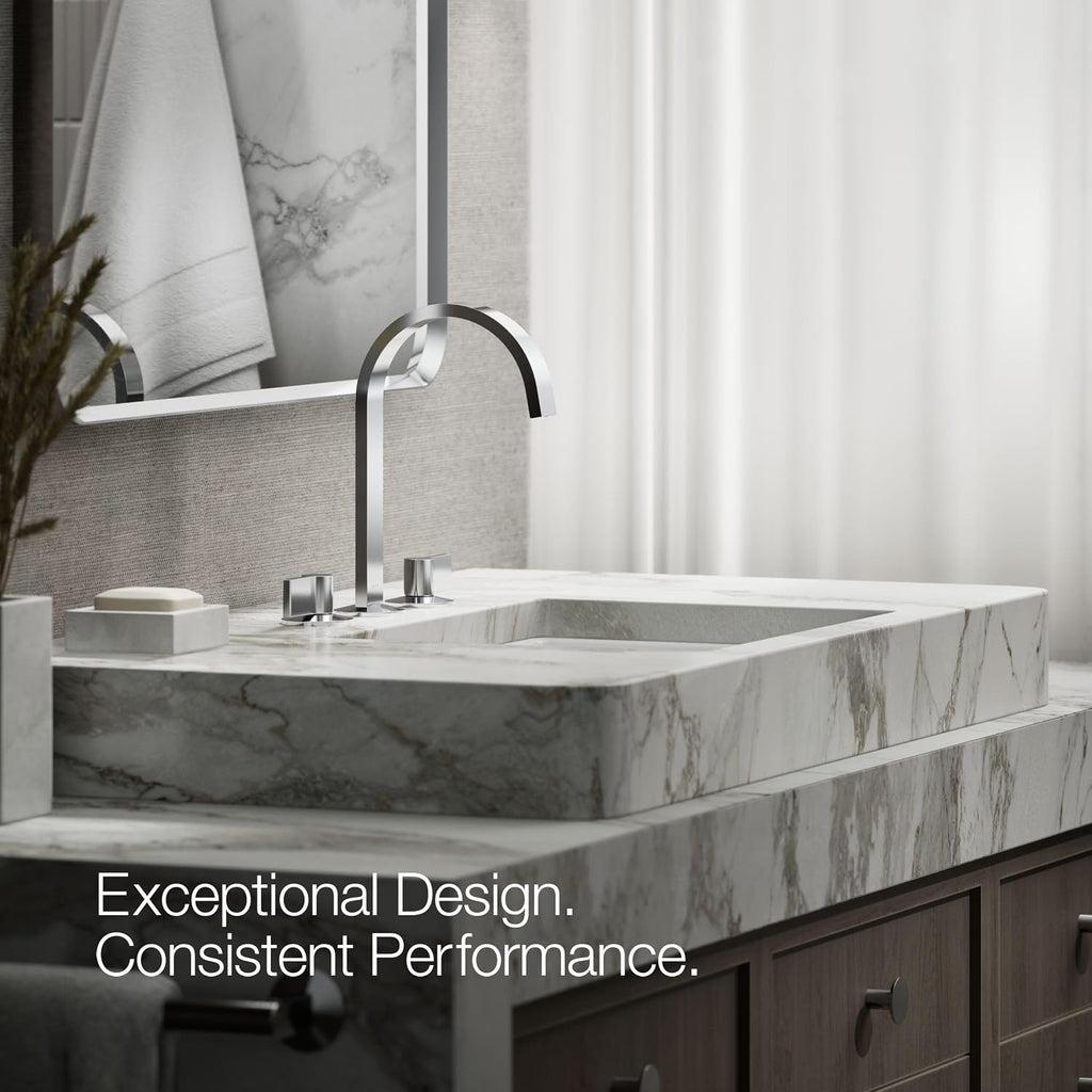 Kohler 77968-CP Components® Bathroom Sink Faucet spout with Ribbon Design, 1.2 gpm, Polished Chrome