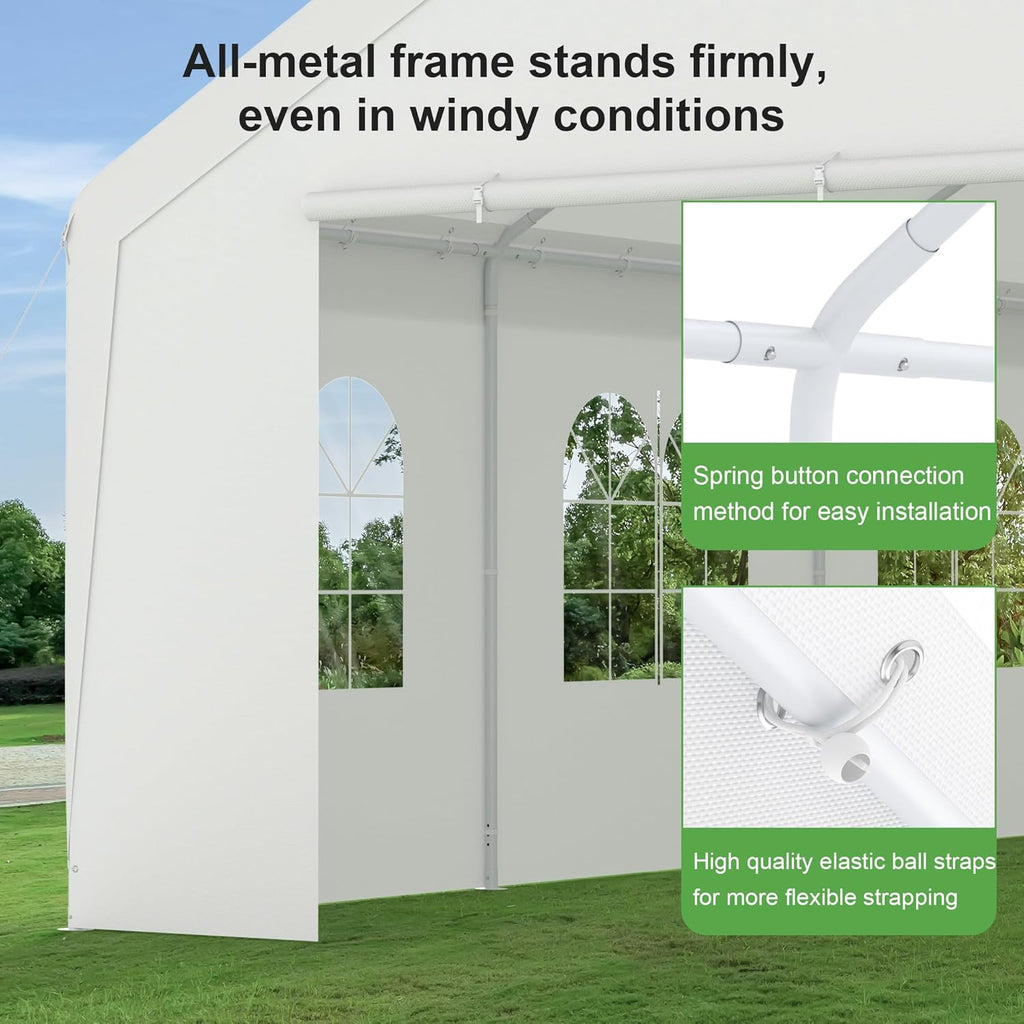 Party Tent, 20' x 26' Heavy Duty Outdoor Canopy Tent All-Season Tarp & Removable Sidewall Waterproof Carport Wedding Canopy with Windows Event Shelters Outdoor Storage Shelter Birthday BBQ
