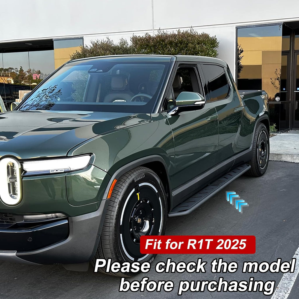 EVbase-ev 2Pcs Running Boards for R1T Door Side Steps Compatible with Rivian R1T 2025 Nerf Bars Pedal for Rivian Exterior Accessories