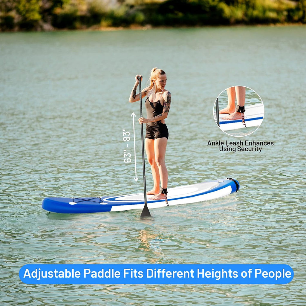 GYMAX Inflatable Stand Up Paddle Board, 6' SUP with Premium Complete Accessories, Backpack, Pump, Leash, Paddle & Removable Fins, Portable Stand Up Boat for All Skill Level