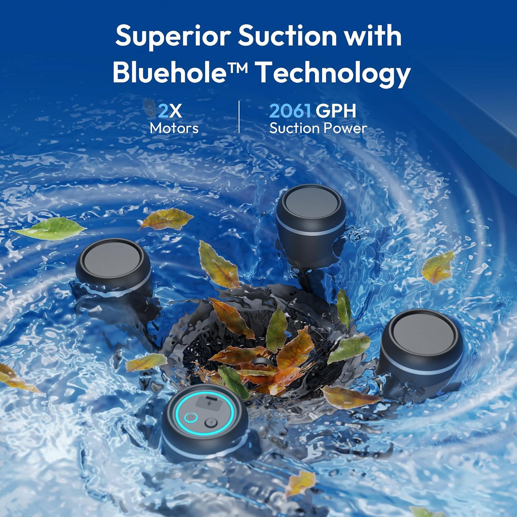 (2026 Upgrade) BUBLUE F10 Pool Surface Skimmer Robot, Pool Cleaner with App Control,Powerful Suction,5L Filter, Dual Cleaning Modes, AI Navigation,Ideal for In-Ground & Above-Ground Pools,Space Gray
