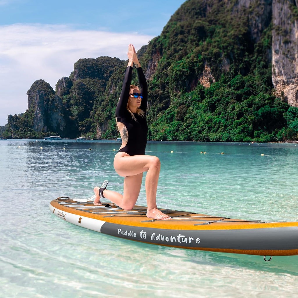 FunWater 8'/10'/10'6'/11'6' Inflatable Stand Up Paddle Board with Premium SUP Paddleboard Accessories, Wide Stable Anti-Slip EVA Deck,Paddle Boards for Adults & Youth of All Skill Levels