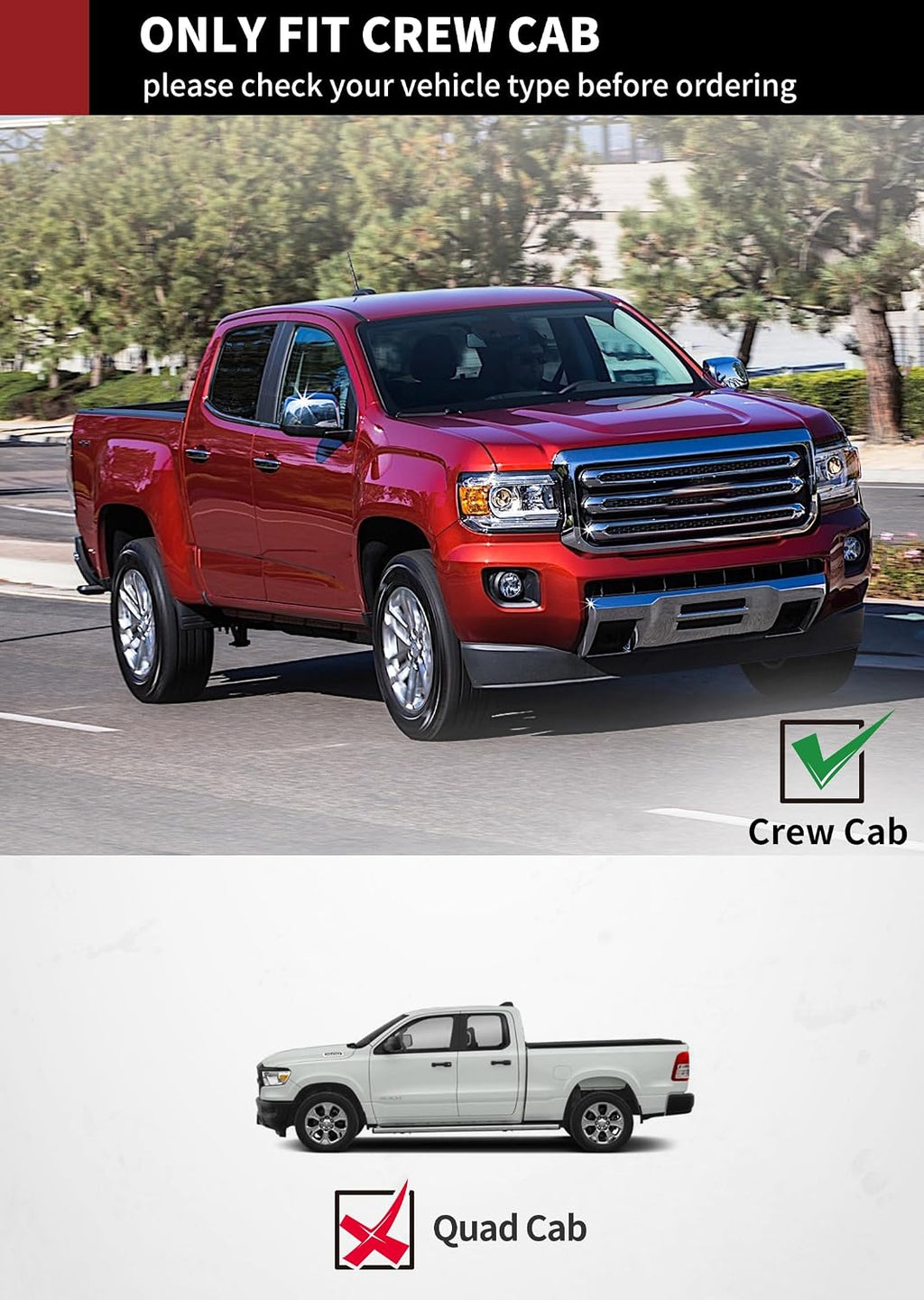 YITAMOTOR 6.5 inches Running Boards Compatible with 2015-2026 Chevy Colorado/GMC Canyon Crew Cab Side Step Nerf Bars