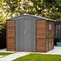 Endark 6x8FT Waterproof & Rust-Resistant Outdoor Storage Shed with Window, Lockable Sliding Doors & Metal Sloped Roof - Ideal for Garden, Backyard, and Patio