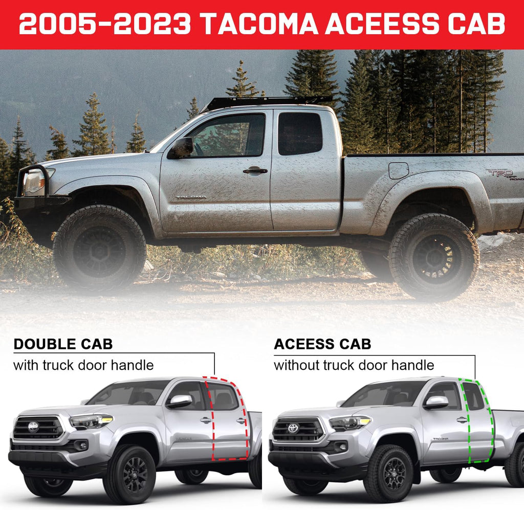 Running Boards Compatible with 2005-2023 Tacoma Access Cab with 2 Half-Size Rear Doors, 4.5 Inches Drop Down Side Steps Running Boards for Tacoma.