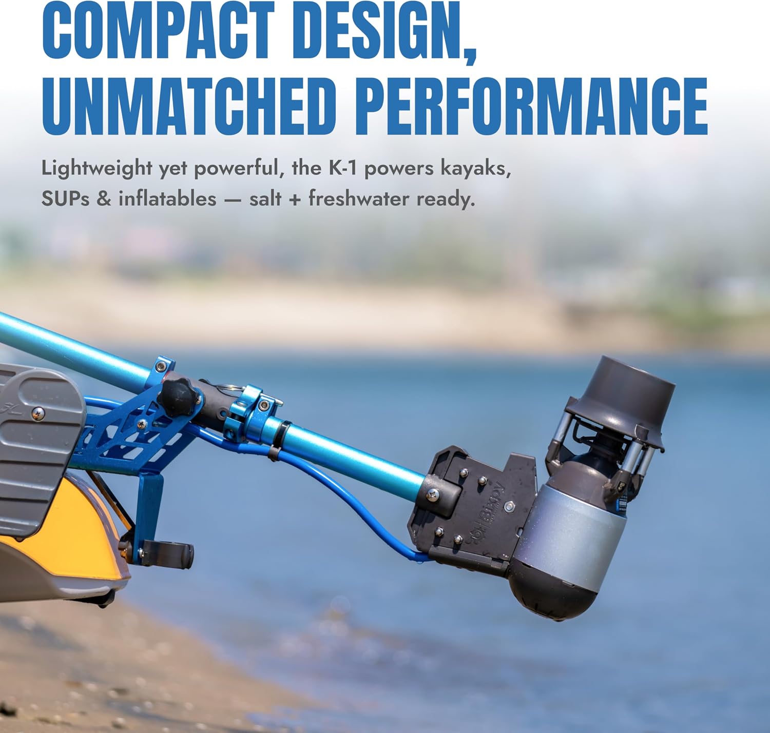 Bixpy K-1 Angler Pro Outboard Kit – Includes K1 Kayak Motor with Remote Control & Quick-Release Mount for Kayaks, Canoes, Paddleboards, Dinghies & Inflatable Boats