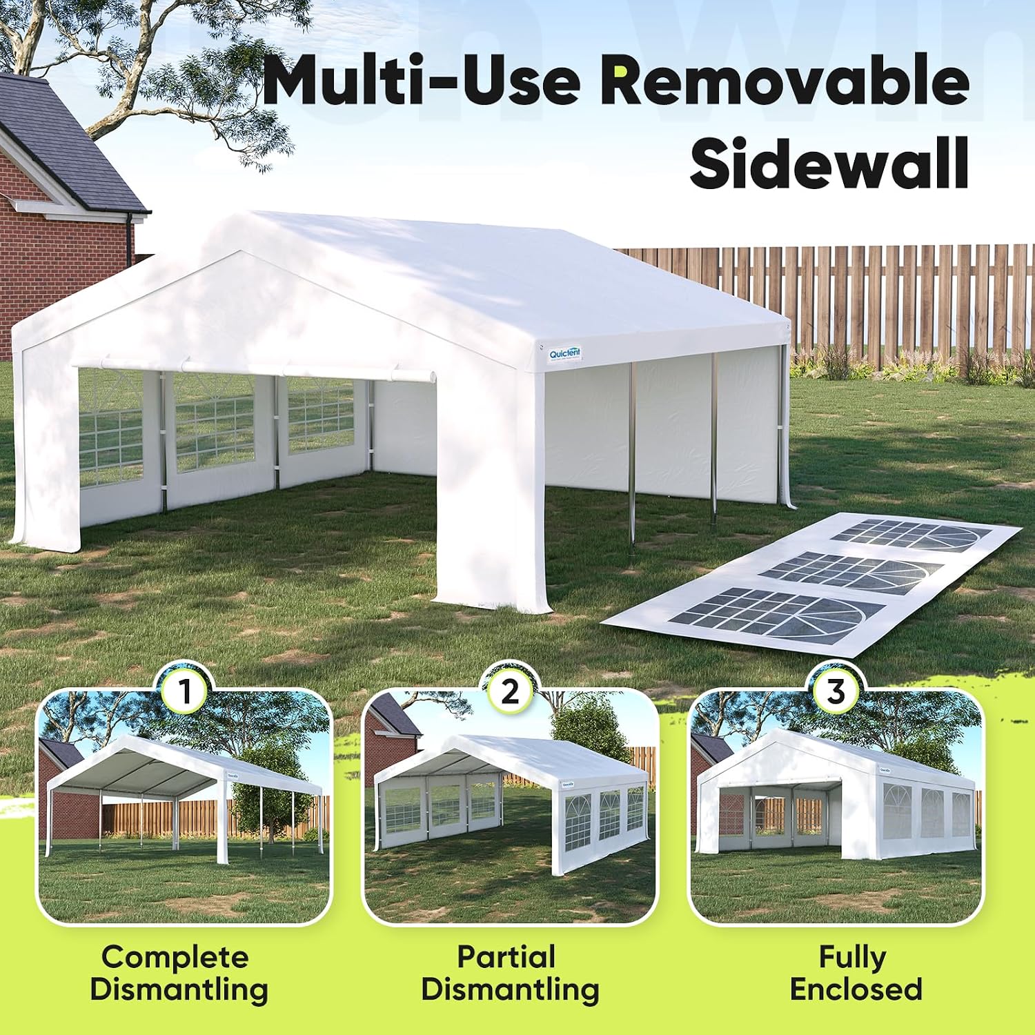 Quictent Party Tent Heavy Duty Outdoor Canopy Tent Wedding Event Shelter BBQ Wedding Tents for Parties with Storage Bags (20'x20')