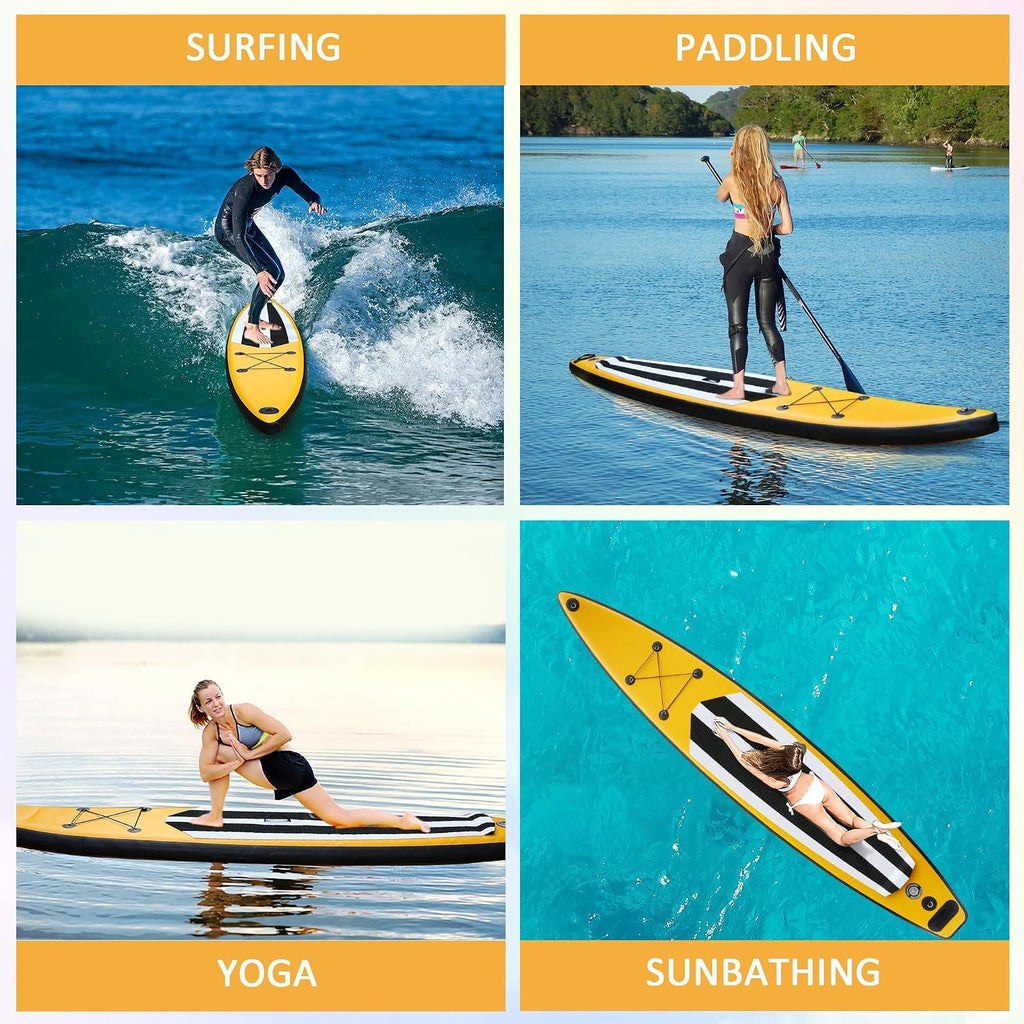 Inflatable Paddle Boards with Non-Slip Deck, Ultra-Light Stand Up Paddle Board Surf Board with Accessories & Carry Bag, Wide Stable Design for Adults and Youth
