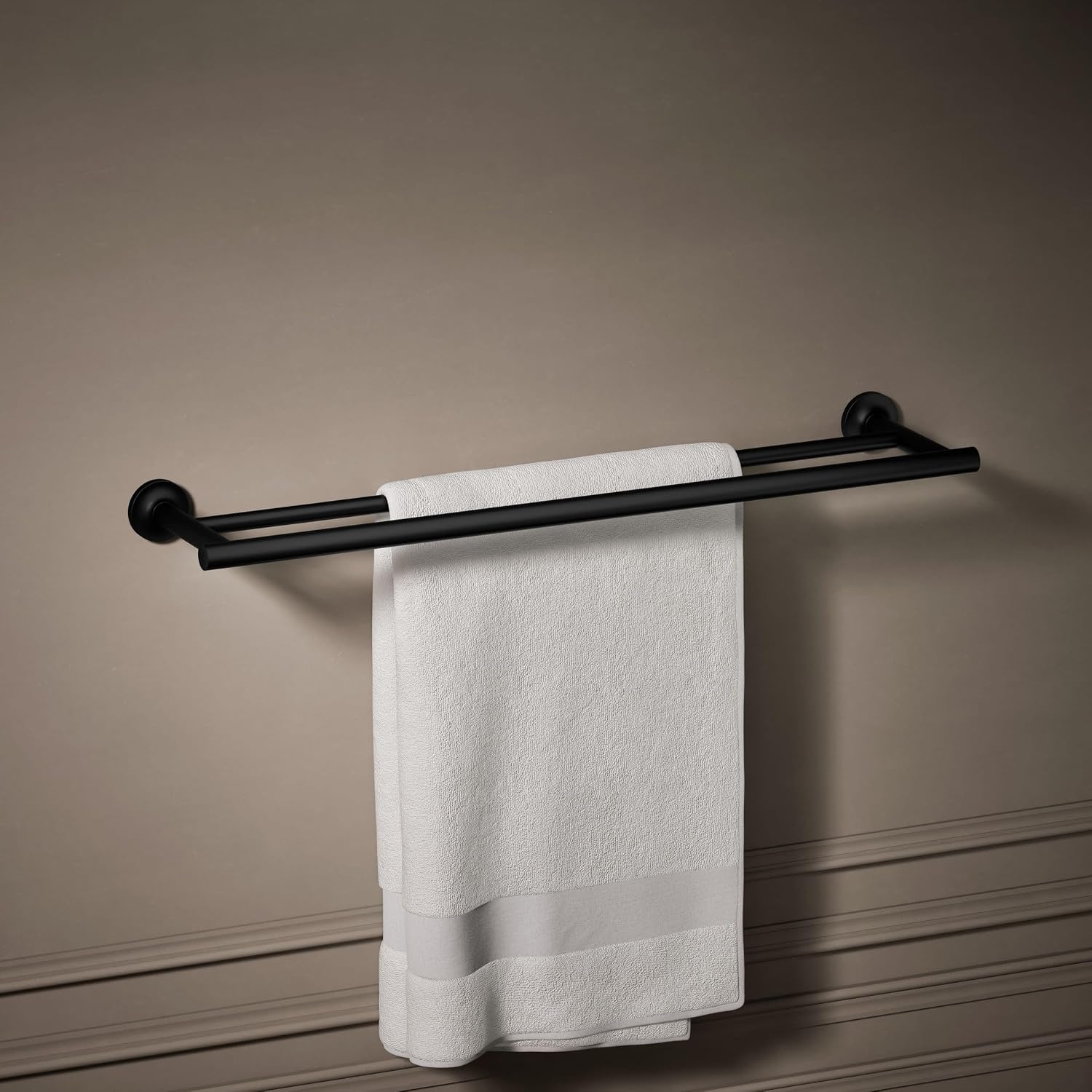 Kohler 14375-BL Purist® 24' Double Towel bar, Matte Black