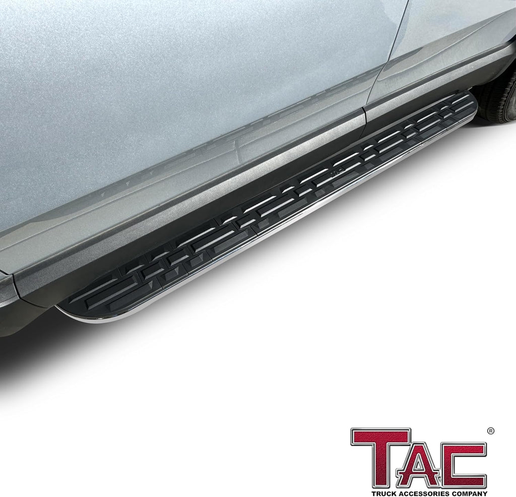 TAC Cobra Running Boards Compatible with 2022-2024 RIVIAN R1S R1T SUV Side Steps Nerf Bars Step Rails Aluminum Black Off-Road Exterior Accessories (2pcs)
