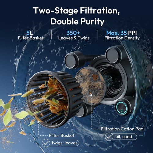 (2026 Upgrade) BUBLUE F10 Pool Surface Skimmer Robot, Pool Cleaner with App Control,Powerful Suction,5L Filter, Dual Cleaning Modes, AI Navigation,Ideal for In-Ground & Above-Ground Pools,Space Gray