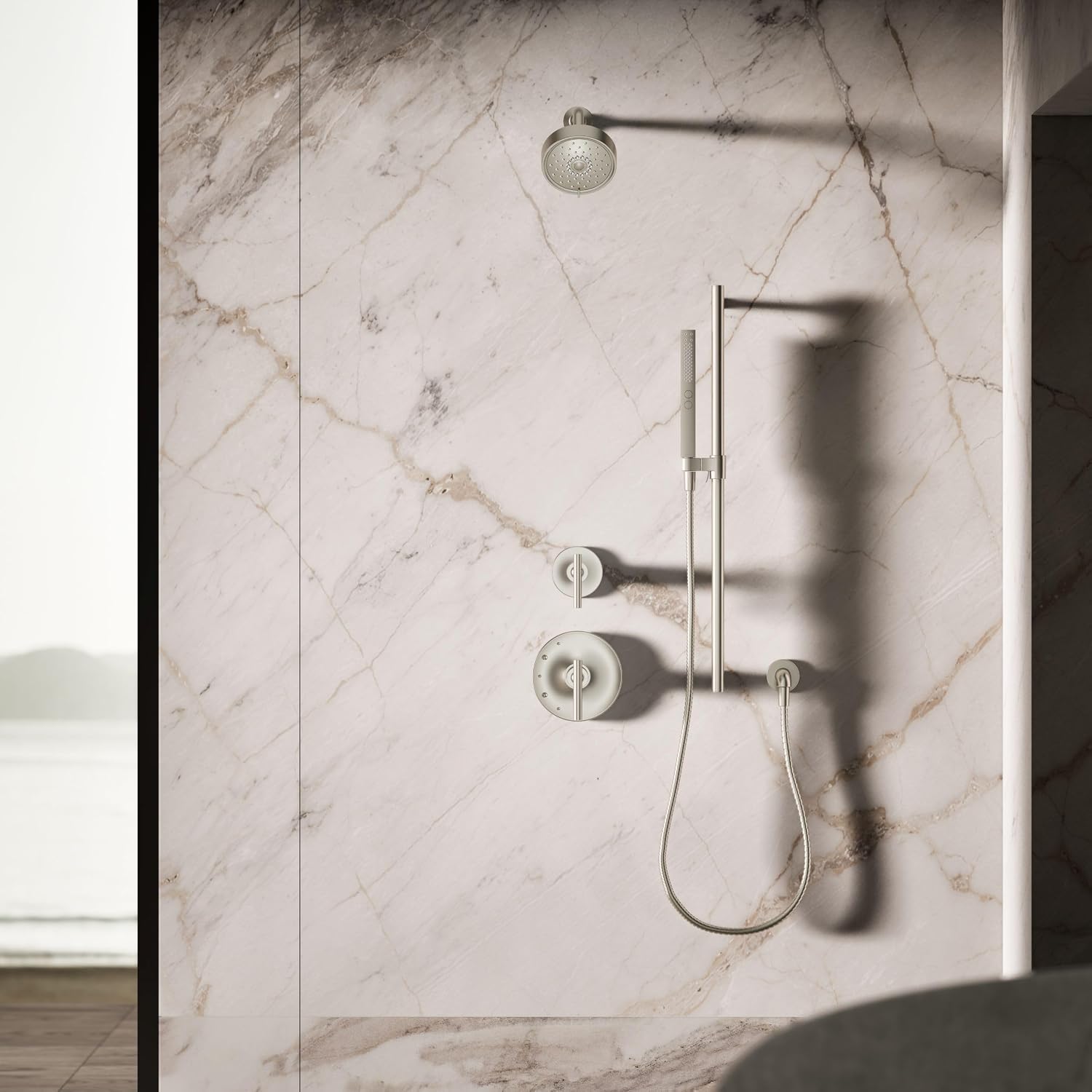 Kohler 21336-BN Shift®+ Square two-function handshower, 2.5 gpm, Vibrant Brushed Nickel