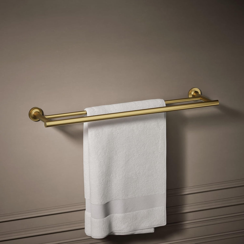 Kohler 14375-2MB Purist® 24' Double Towel bar, Vibrant Brushed Moderne Brass