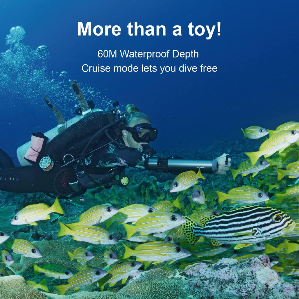 Waydoo Subnado Underwater Scooter, Sea Scooter with Thumb Control for SUP Paddle Board, Pool, Diving & Snorkeling, Compact & Portable Water Scooter for Adults & Kids, Gray/Red