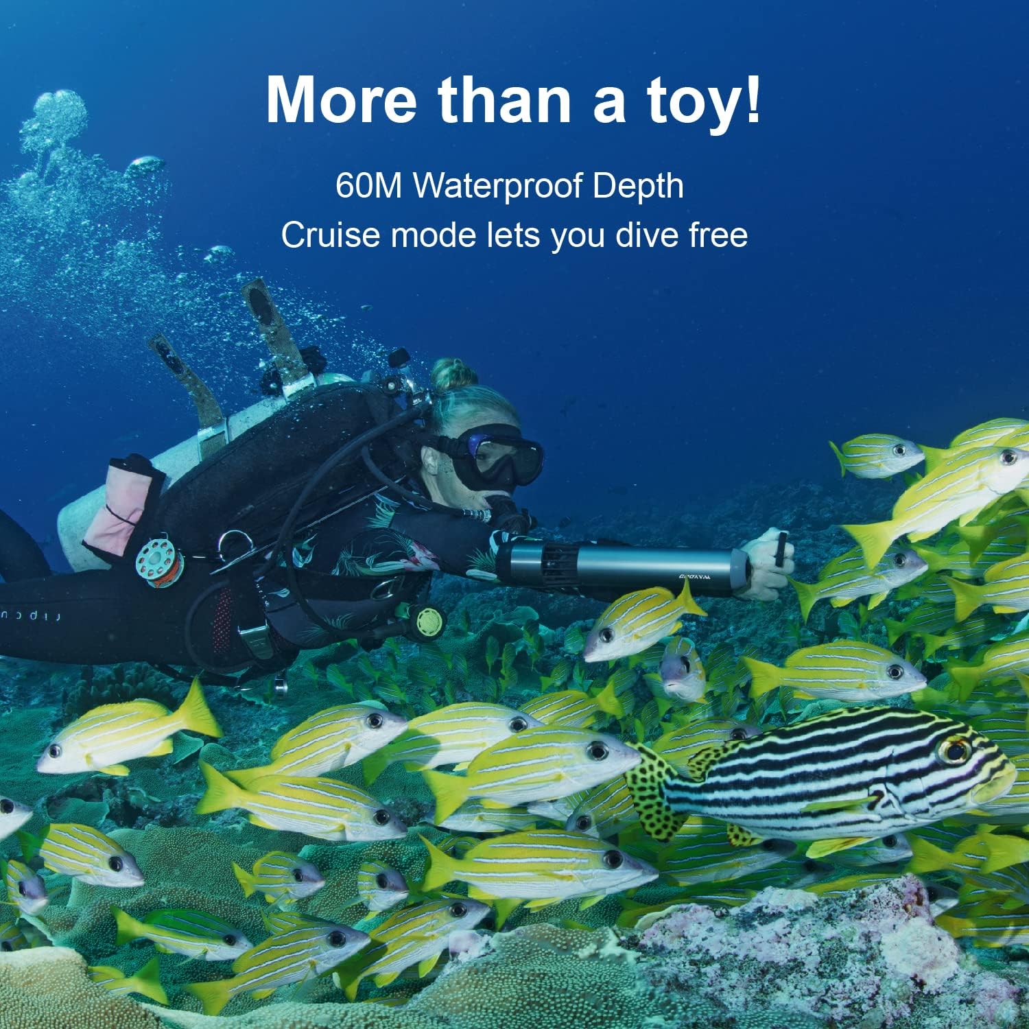 Waydoo Subnado Underwater Scooter, Sea Scooter with Thumb Control for SUP Paddle Board, Pool, Diving & Snorkeling, Compact & Portable Water Scooter for Adults & Kids, Gray/Red