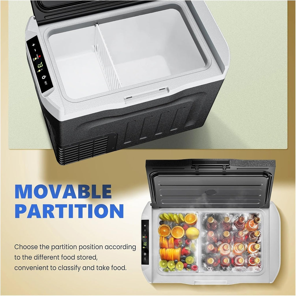 Portable Refrigerator, 31QT(29L) 12V Cooler, Compressor Mini Fridge -4℉~68℉,12/24V DC 110~240 Volt AC For RV/Campin