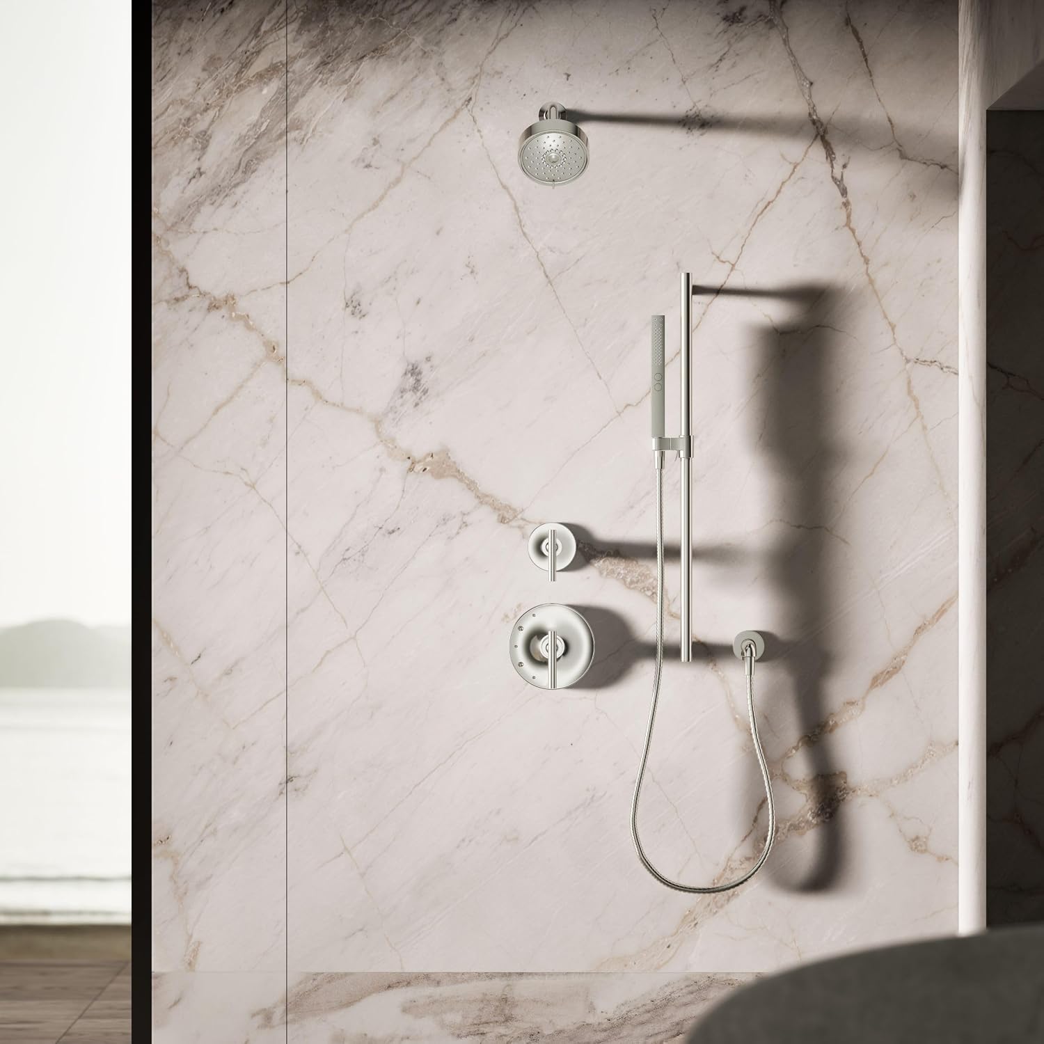 Kohler 21336-G-BN Shift®+ Square two-function handshower, 1.75 gpm, Vibrant Brushed Nickel