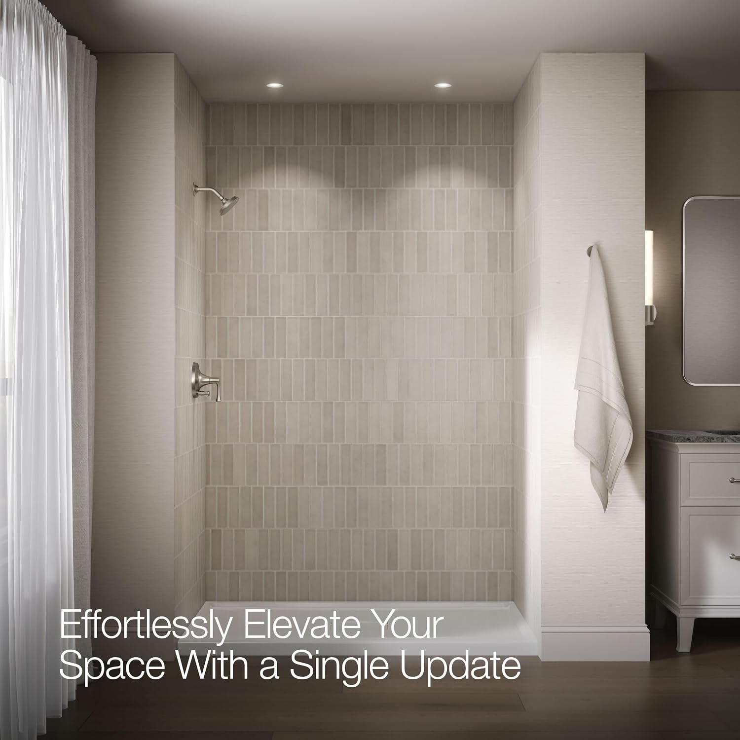 Kohler T35943-4G-BN Buckley™ Rite-Temp® shower trim kit with push-button diverter, 1.75 gpm, Vibrant Brushed Nickel