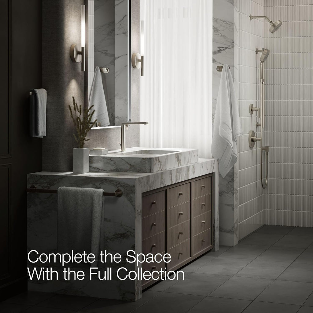 Kohler 73168-4-BN Composed® Tall Single-Handle Bathroom Sink Faucet with Lever Handle, 1.2 gpm, Vibrant Brushed Nickel