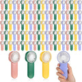 Sumind 100 Pcs Small Personal Portable Fan Mini Handheld Bulk 1 Speed Electric Cute Battery Powered for Neck Lash Makeup Women Men Travel Camping Indoor Outdoor Summer (4 Colors)