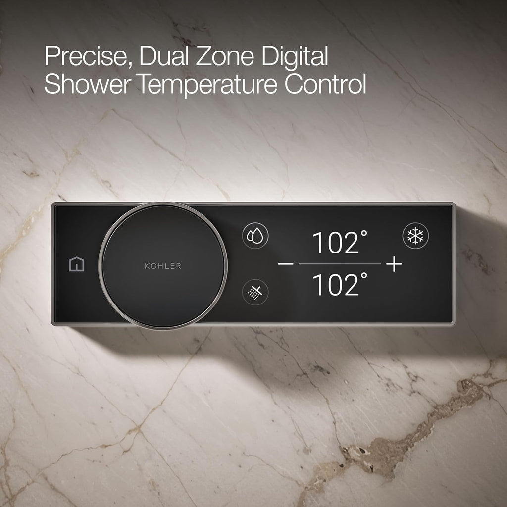 KOHLER Anthem + Digital Control Steamhead in Vibrant Titanium, Large Dial for Easy Temperature and Flow Rate Adjustment, Features System Warm-Up and Pause Option, Includes Optional Flow Restrictor