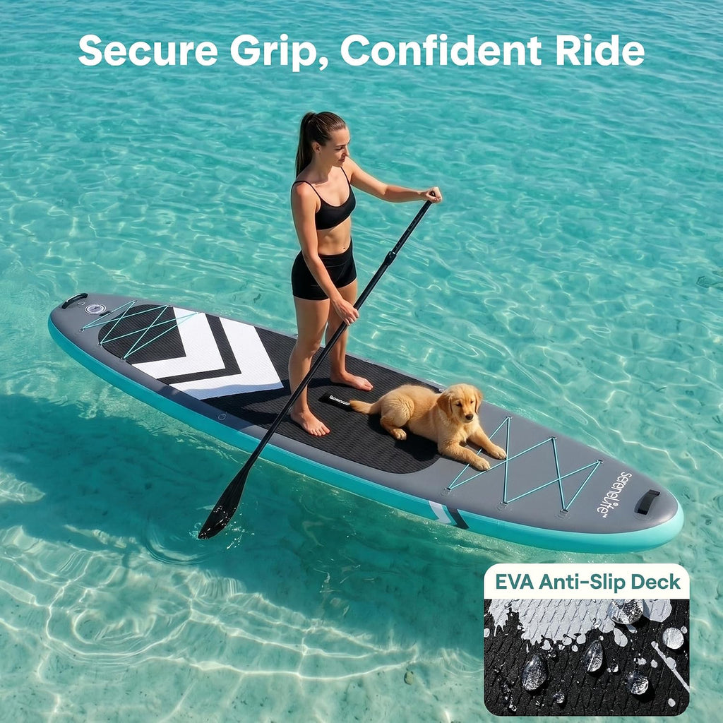SereneLife Inflatable Stand Up Paddle Board