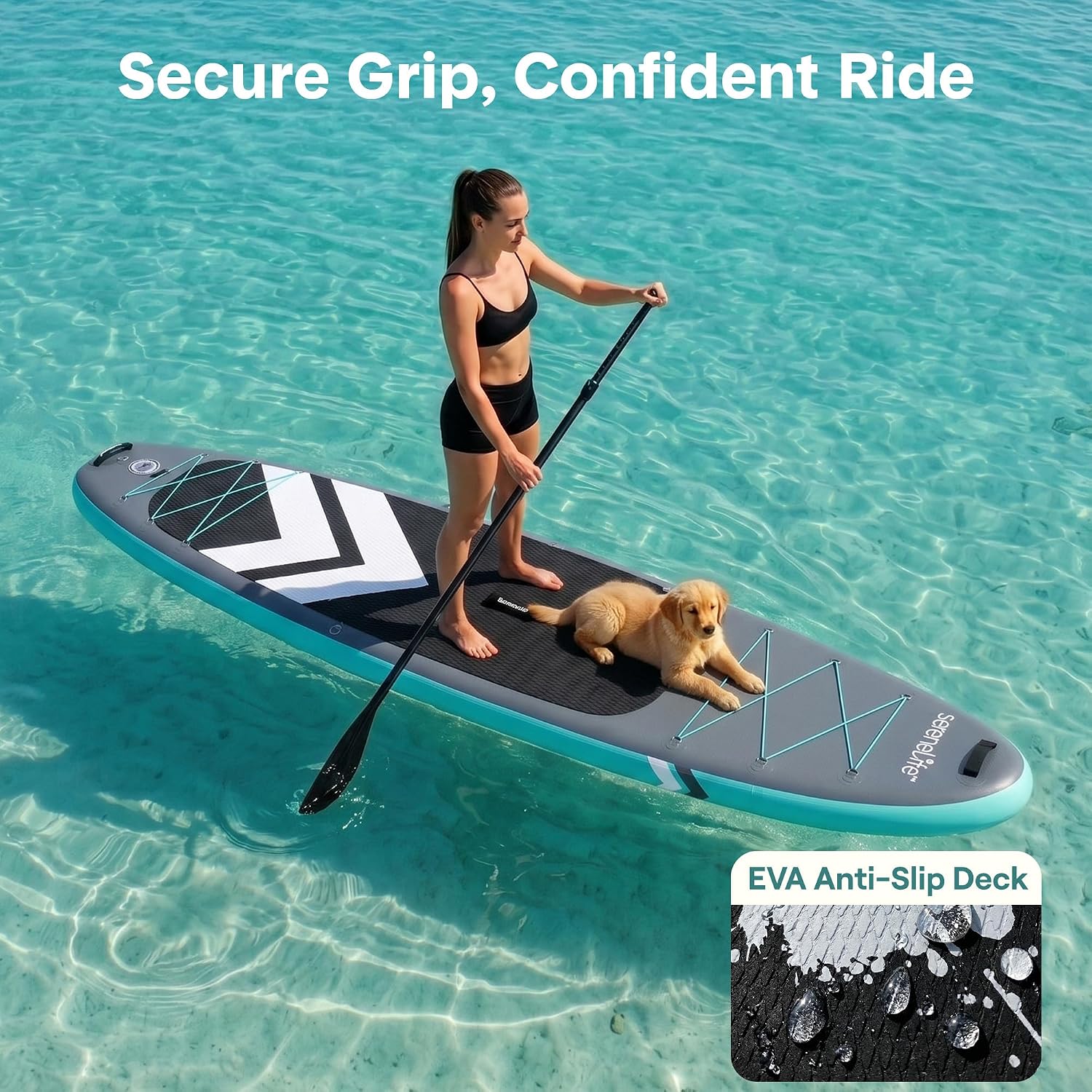 SereneLife Inflatable Stand Up Paddle Board