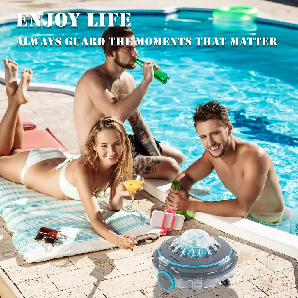 65 Cordless Robotic Pool Cleaner for Above Ground & Inground Pools, Automatic Pool Floor Vacuum with Dual Filtration, 75 Min Runtime, Transparent Design for Leaves, Sand & Debris