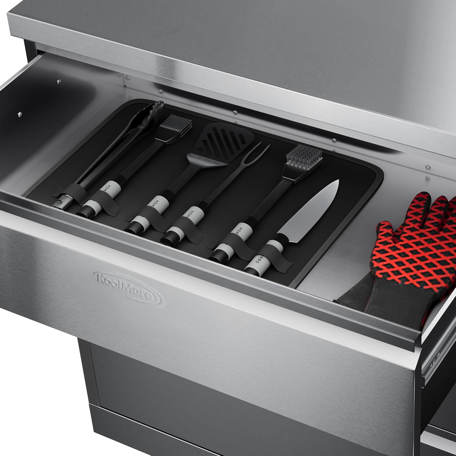 KoolMore 32 in. Stainless-Steel Outdoor Kitchen Cabinet with Three Drawers (KM-OKS-CAB3)