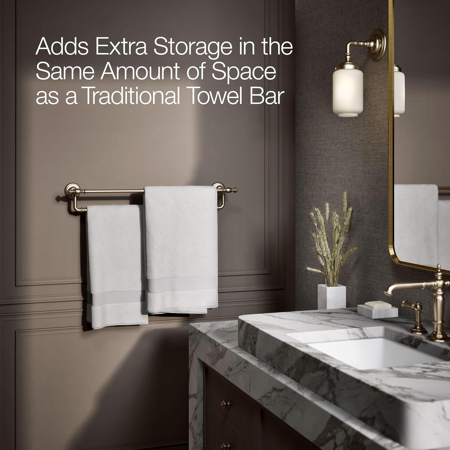 Kohler 72570-BV Artifacts® 24' Double Towel bar, Vibrant Brushed Bronze