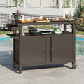 Outdoor Bar, Outdoor Bar Cart, Outdoor Grill Cart with Storage &Wheels